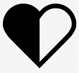 Half Svg Png Free - Half Black White Heart, Transparent Png ...