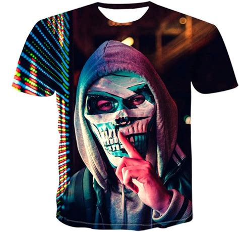 men s 3d graphic print t shirts fashion short sleeve tees round neck top shirt skull