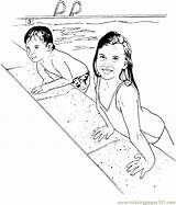 Coloring Swimming Summer Pool Swimming1 Colouring Coloringpages101 Popular sketch template