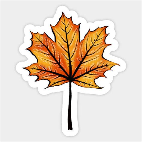 Yellow Orange Autumn Leaves Botanical Vinyl Decal Room Decor Sticker