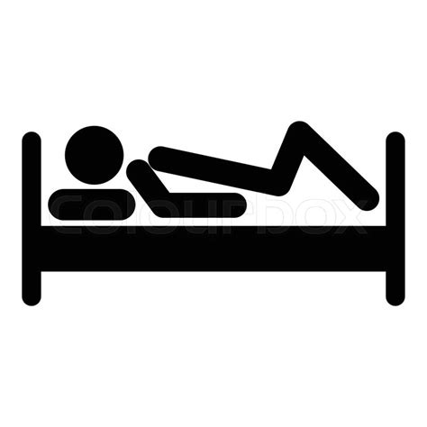 Stick Man Or Figure Lying Down In Bed Stock Vector
