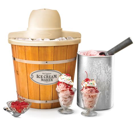 Nostalgia Icmp4wd 4 Quart Electric Wood Bucket Ice Cream