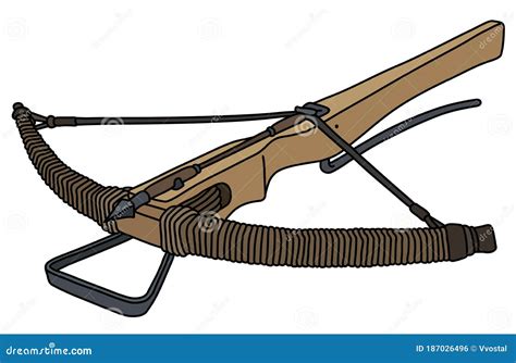 The Old Wooden Crossbow Stock Vector Illustration Of Vectorized