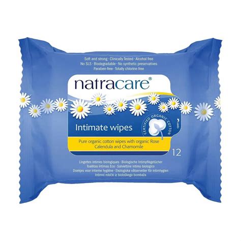 Natracare Organic Feminine Intimate Wipes 12 Count Paraben Free
