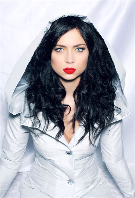 Nastasya Samburskaya Women Russian Actress Singer Red Lipstick Long Hair Blue Eyes Dark Hair
