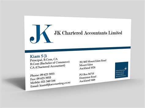 Business Business Card Design For Jk Chartered Accountants By Hardcore