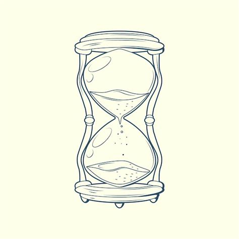 Premium Vector Hand Drawn Hourglass Drawing Illustration