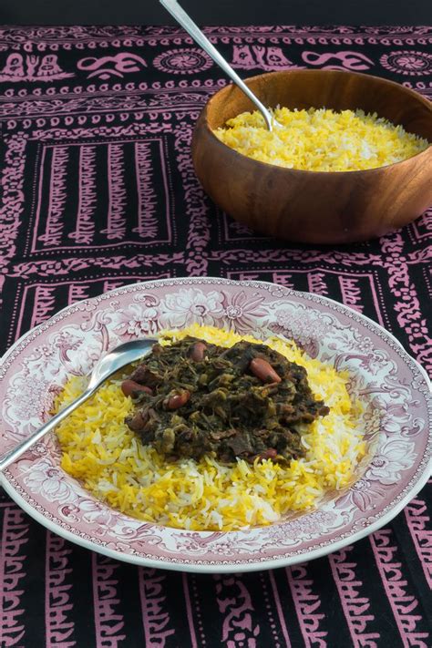 Ghormeh Sabzi With Saffron Rice And Tahdig Crispy Rice Recipe