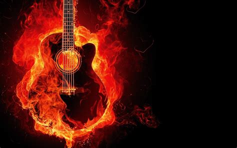 Burning Guitar Wallpapers Wallpaper Cave