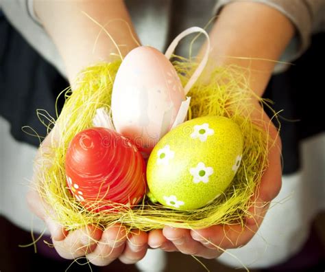 Hands Holding Easter Eggs Stock Image Image Of Ornate 38729735