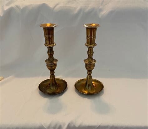Vintage Brass Candlesticks Set Of 2 Etsy