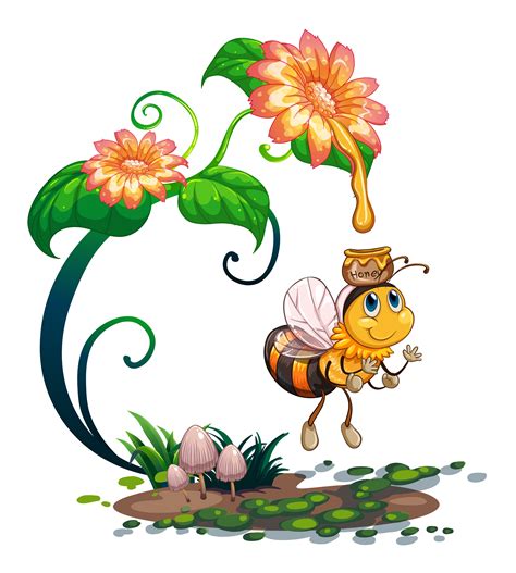 Bee Collecting Honey From The Flower 434355 Vector Art At Vecteezy
