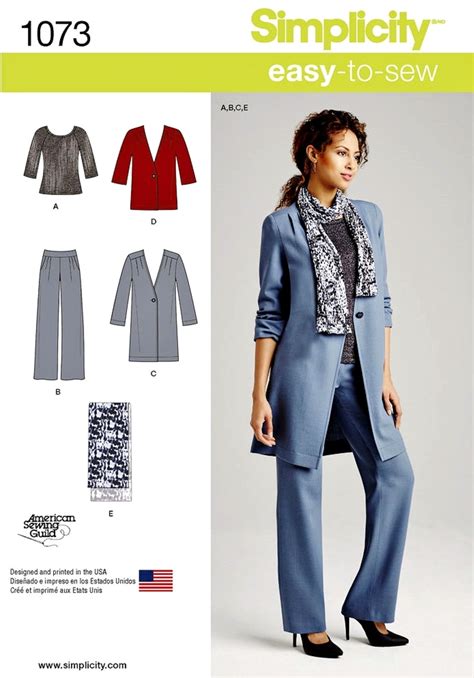 Sewing Pattern Womens Knit Top And Pants Pattern Unlined Jacket