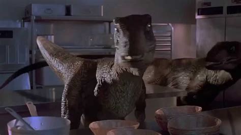 Raptors In The Kitchen Scene From Jurassic Park 1993 With