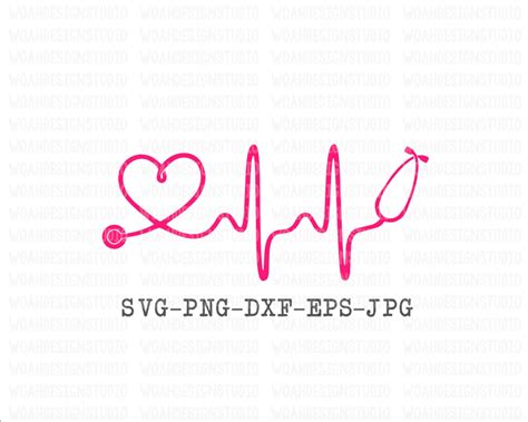 Stethoscope Svg Stethoscope Heartbeat Doctor Svg Nurse Svg Etsy