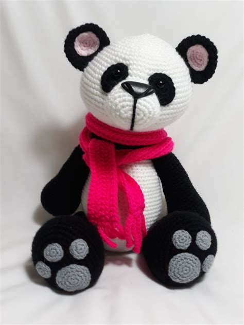 Crochet Panda Bear Amigurumi Handmade Teddy Bear Panda Etsy Crochet