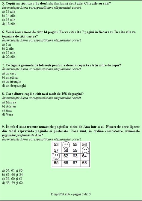 Teste Pisa Evaluare Nationala Matematica Clasa 2 Var 1