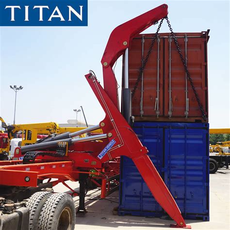 40foot Container Side Loaders Mobile Crane Self Loader Trailer Titan