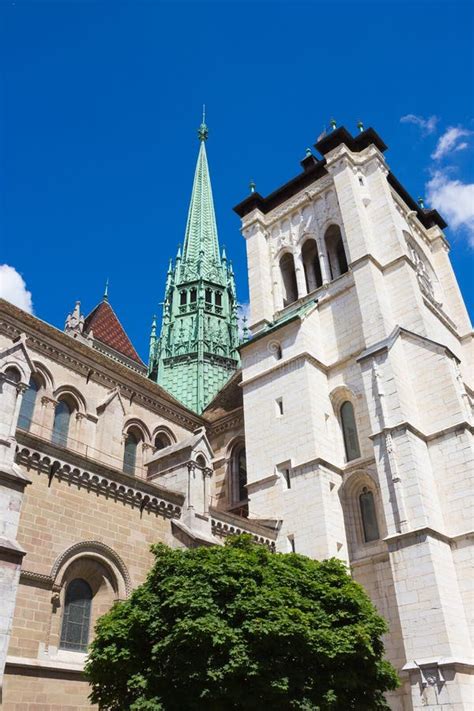 Geneva Switzerland June 17 2016 The St Pierre Cathedral Editorial