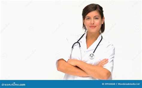 Attractive Brunette Nurse Stock Footage Video Of Friendly 39934668