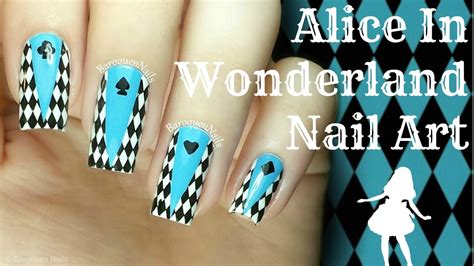 Diy Alice In Wonderland Nails Nail Art Tutorial Youtube