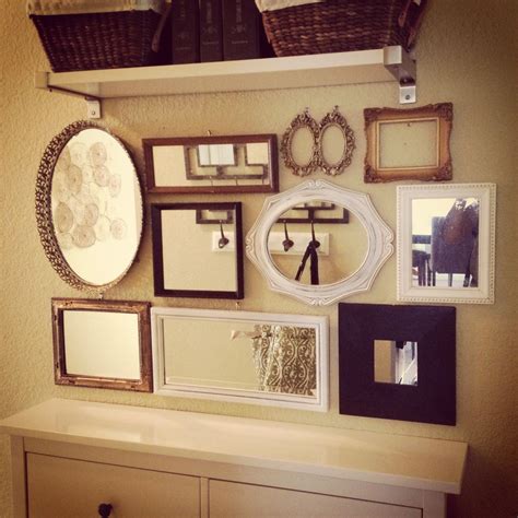 Mirrors and empty frames gallery wall | Gallery wall frames, Mirror ...