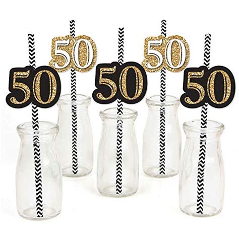 Black And Gold 50th Birthday Party Water Bottle Labels 24 Count Ocamni