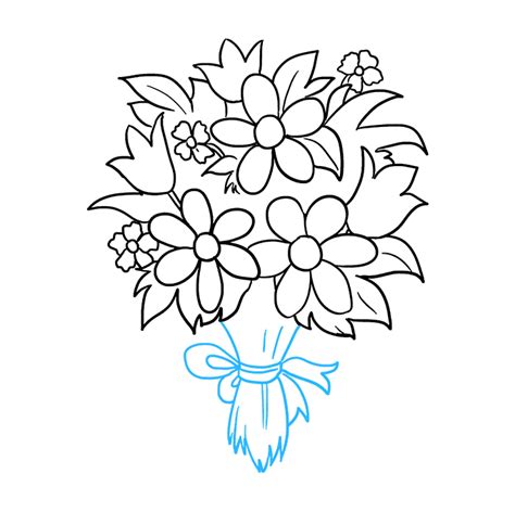 Easy Simple Flower Bouquet Drawing Bouquet Of Flowers Drawing