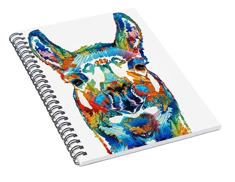 Colorful Llama Art The Prince By Sharon Cummings Spiral Notebook