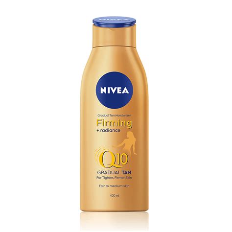 nivea gradual tan q10 firming radiance moisturizer fair to mediu sugari