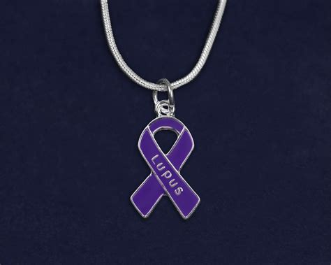 Lupus Awareness Purple Ribbon Necklaces | Purple ribbon necklace, Purple ribbon, Ribbon necklace
