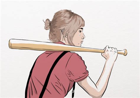 Sweet Girl With A Baseball Bat Arte Político Arte