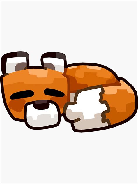 Sleeping Minecraft Fox Sticker By Jakethewird Redbubble