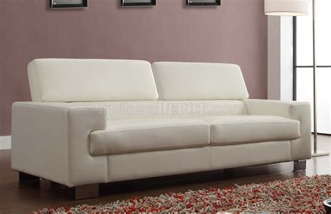 Vernon Sofa 9603wht In White Bonded Leather By Homelegance