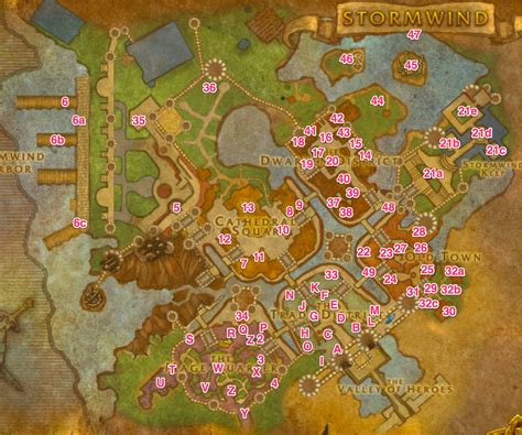 Map Of Stormwind Vendors Trainers And Npcs