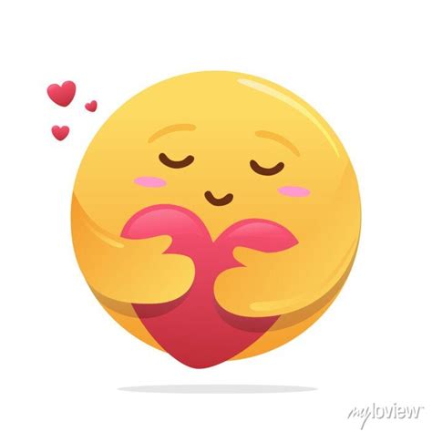 New Care React Emoji Hugging Heart Shaped Love Posters For The Wall Posters Vector Symbol