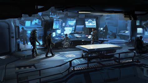 Halo 5 Infinity Briefing Room Concept Sparth Futuristic City