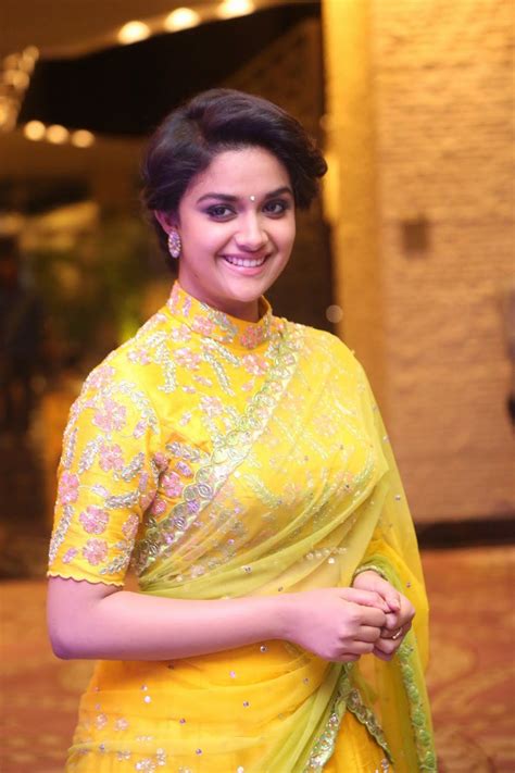 Keerthy Suresh Elegant Yellow Saree Incredibly Beautiful In Remo Audio