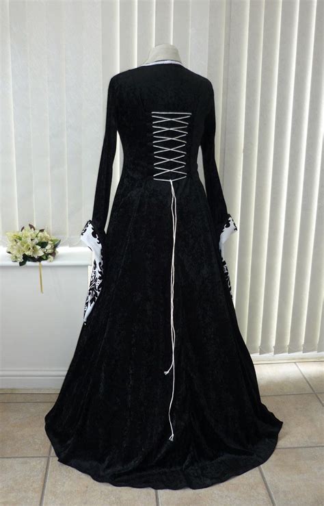 Medieval Gothic Black And White Bold Wedding Dress Medieval Dresses