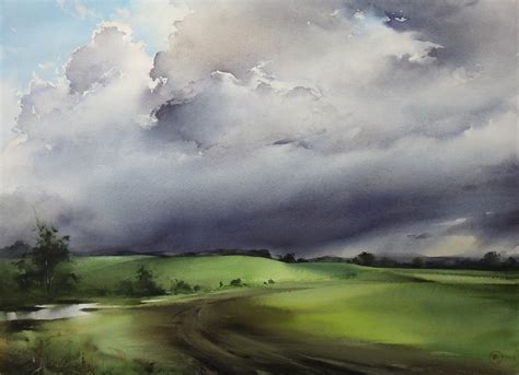 Ilya Ibryaev After A Thunderstorm Watercolor 53x75 Cm Watercolor