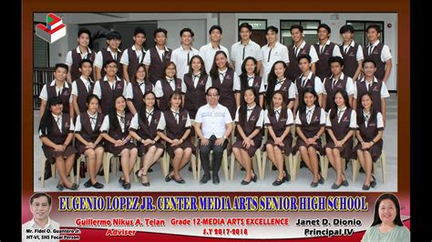 Eugenio Lopez Jr Center For Media Arts SHS G12 Excellence 2017 2018