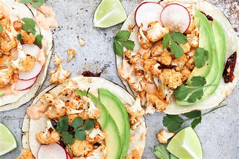 Roasted Cauliflower Tacos With Chipotle Cream Floating Kitchen