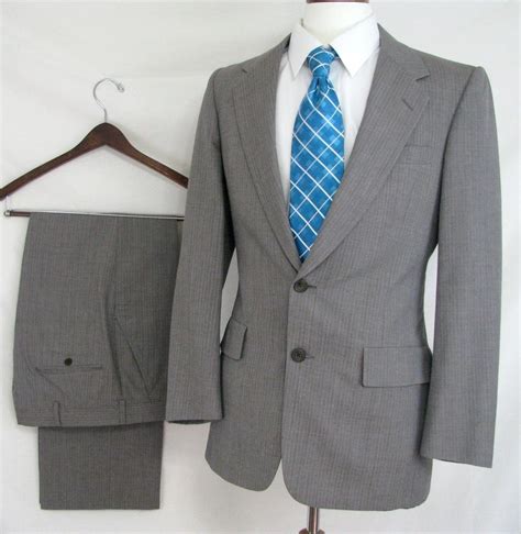 Christian Dior Monsieur Suit Set Gray Two Button Pinstripe Lined Luxury