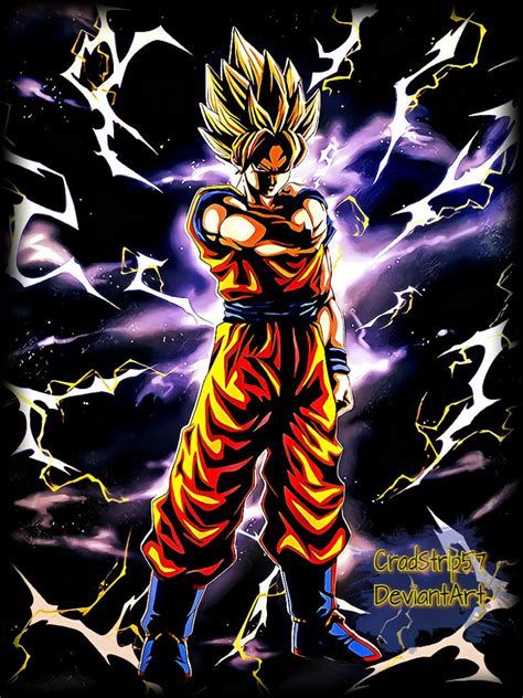 Dbz Dokkan Battle Son Goku Super Saiyan Lr By Cradstrip57 On Deviantart