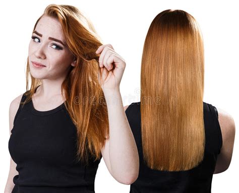 Woman`s Hair Before And After Treatment Stock Image Image Of Female