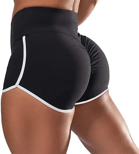 Aurgelmir Womens Workout Shorts Scrunch Booty Gym Yoga A Black Size Medium Ebay
