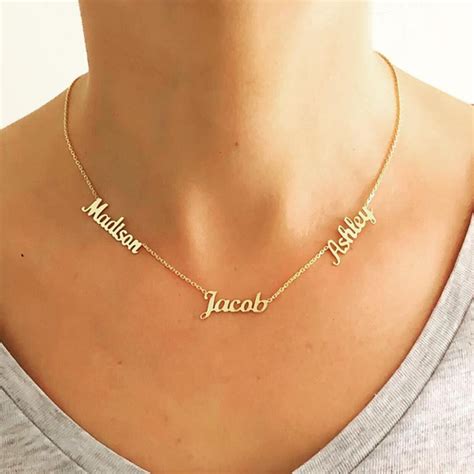 Custom Multiple Names Necklace Choker Necklaces Jewelry Stainless Steel