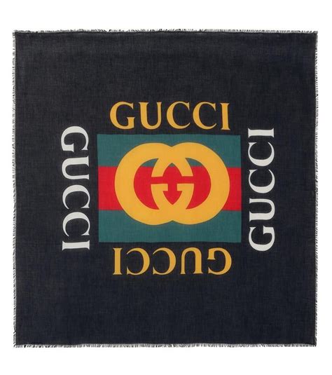 Gucci Black Coco Logo Silk Modal Scarfwrap 31 Off Retail In 2021