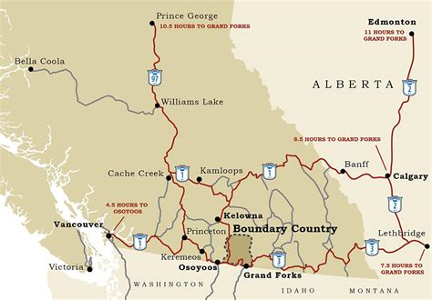 Gallery For Southern British Columbia Map