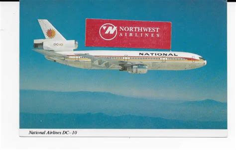 National Airlines Douglas Dc 10 Trijet Widebody Inflight Postcard 499